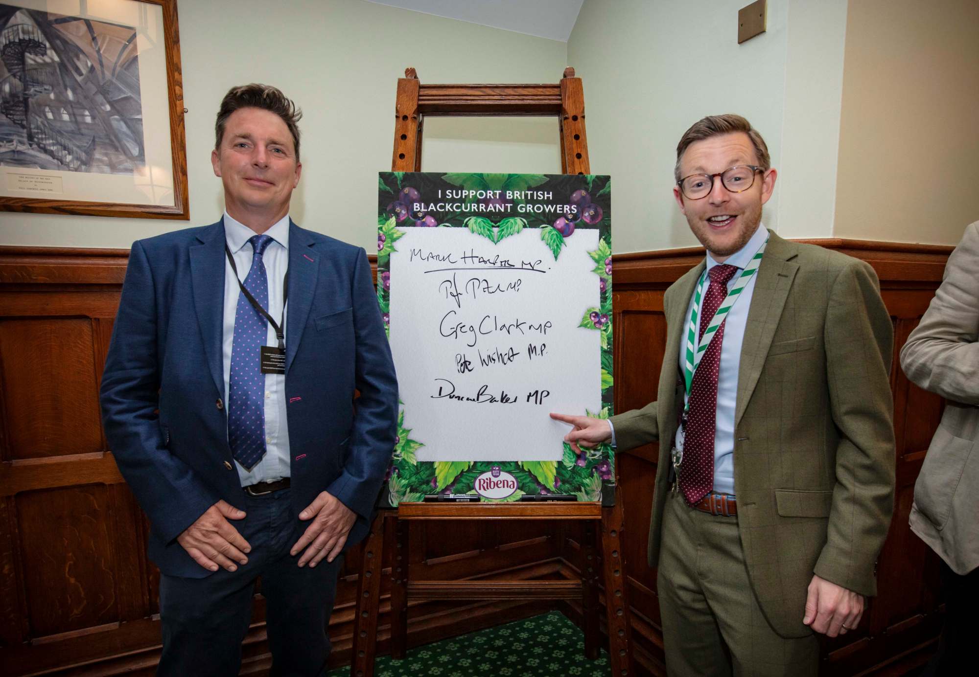 Duncan Baker MP and Ribena Blackcurrant Grower Mark Buckingham